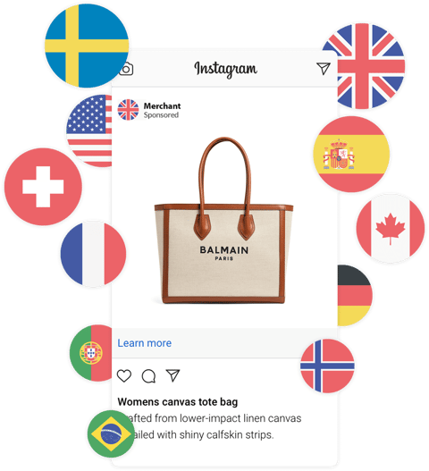 Glopal, Automated International Instagram Advertising Balmain Bag