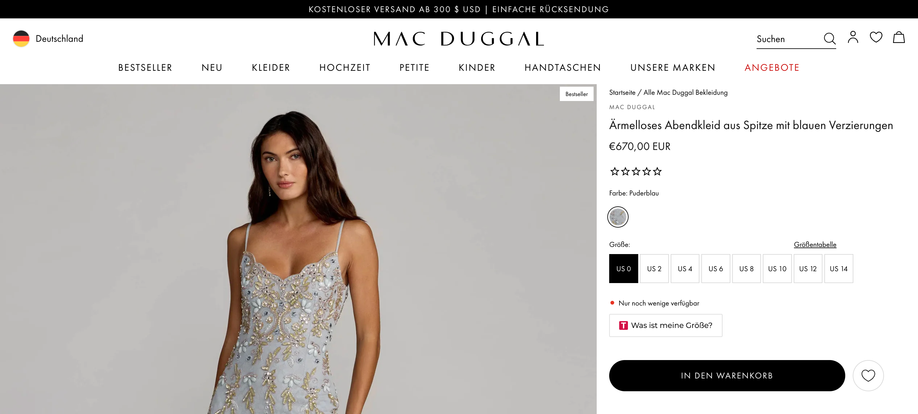 Mac Duggal Germany store, German, 670,00 EUR